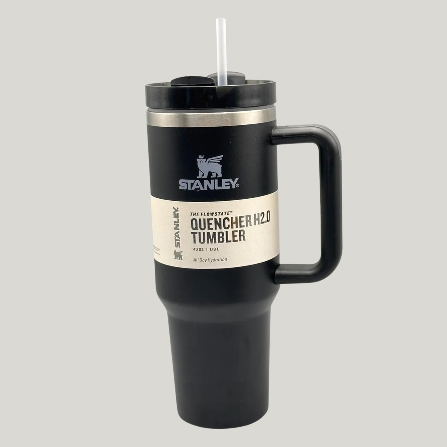 Black Stanley 40 Oz Stainless Steel Tumbler | Leak-Proof Vacuum Insulated Travel Mug | Hot & Cold