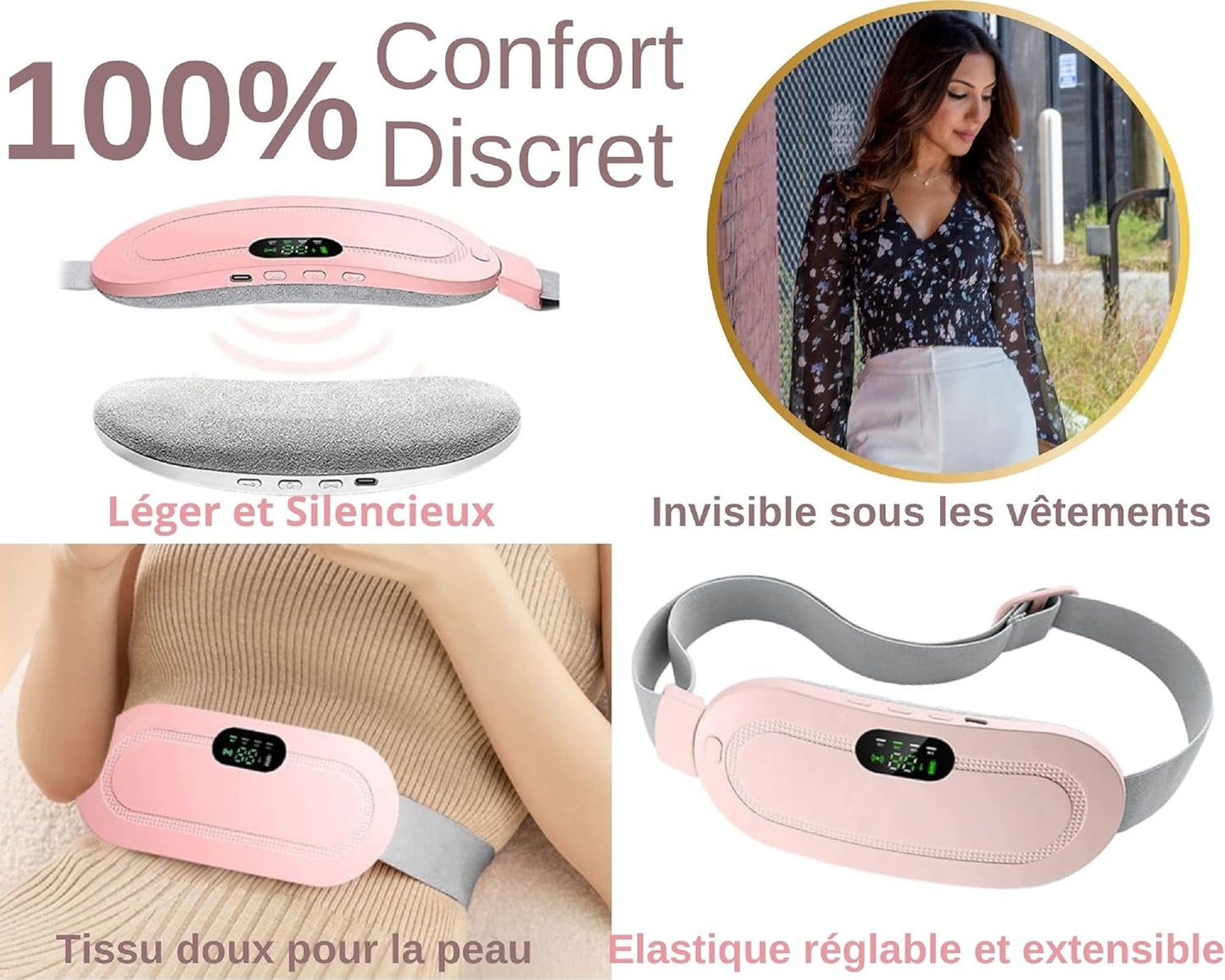Digital Period Heating Pad & Vibrating Belt | Fast Relief for Menstrual Cramps