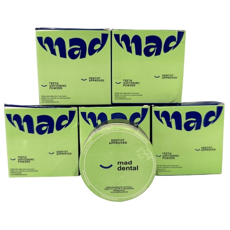 Mad Dental Care Teeth Whitening Powder | Dentist Approved Enamel-Safe Natural Formula