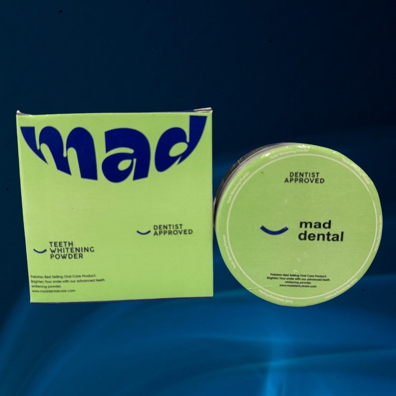 Mad Dental Care Teeth Whitening Powder | Dentist Approved Enamel-Safe Natural Formula
