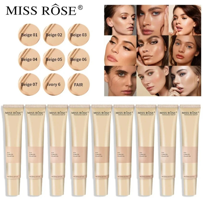 Beige 2 | Miss Rose Silk Flawless Foundation | Long-Lasting Lightweight Liquid Foundation with Natural Radiant Finish